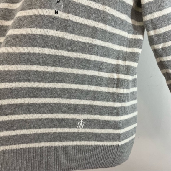JW Anderson Uniqlo Sweater Pullover Hoodie Medium Wool Cream Gray Striped. - Picture 2 of 9